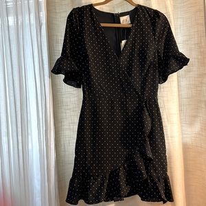 Navy blue small polka dot dress